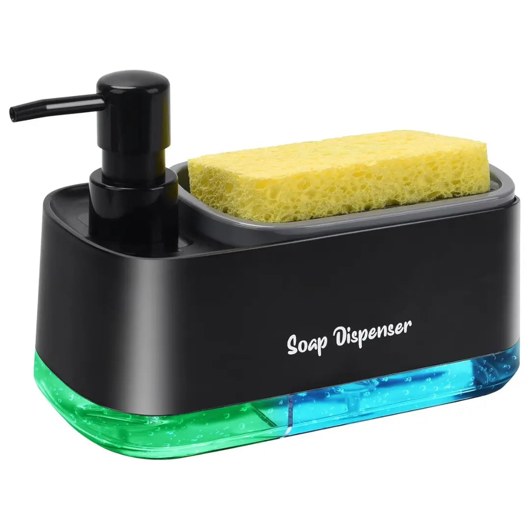 Velmone Dual Soap and Lotion Dispenser, 2-in-1 Countertop Liquid Soap Pump for Bathroom and Kitchen Organization