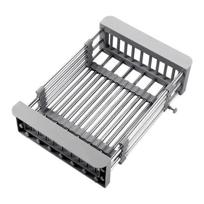 Velmone Extendable Sink Drain Basket, Adjustable Over the Sink Colander and Drying Rack for Kitchen Fruits and Dishes