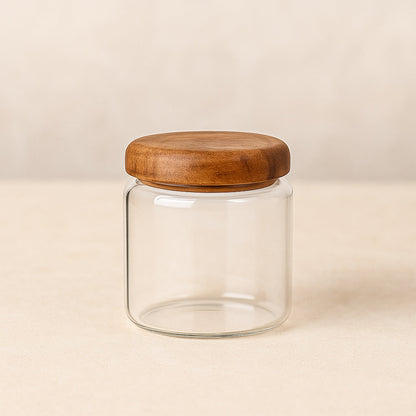 Airtight Glass Kitchen Storage Jar Set, 4-Piece Food Storage Canisters with Bamboo Lids for Pantry Organization