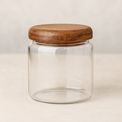 Airtight Glass Kitchen Storage Jar Set, 4-Piece Food Storage Canisters with Bamboo Lids for Pantry Organization