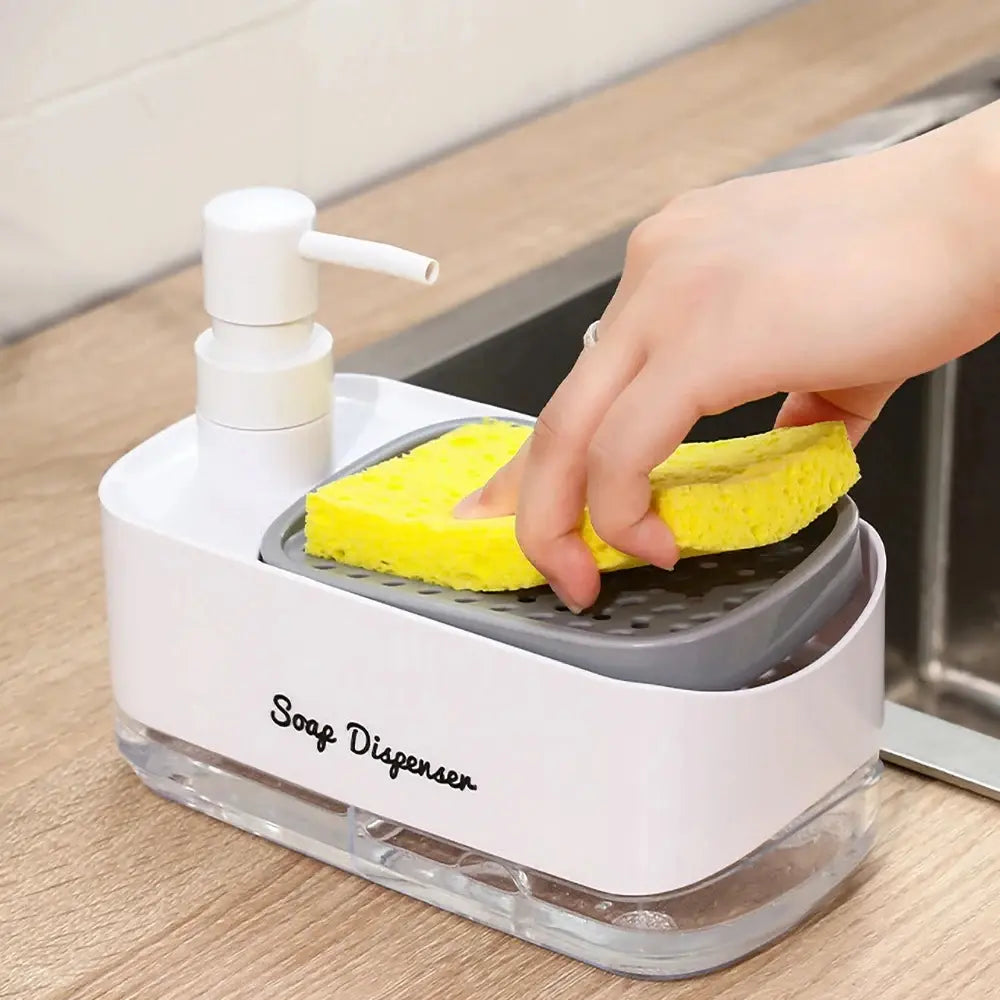 Velmone Dual Soap and Lotion Dispenser, 2-in-1 Countertop Liquid Soap Pump for Bathroom and Kitchen Organization
